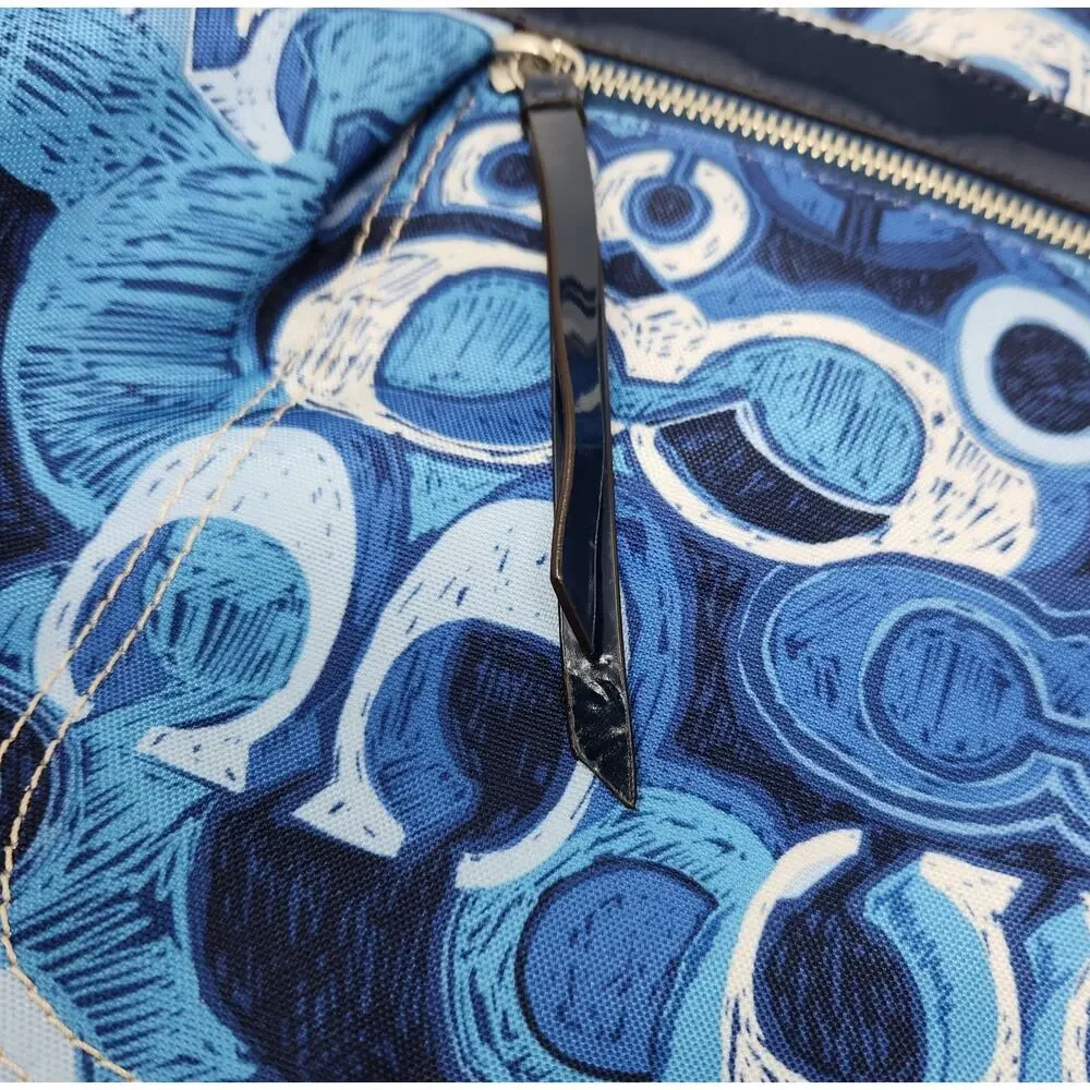 COACH POPPY GLAM LARGE TOTE BAG PURSE 19881 DENIM BLUE *Read